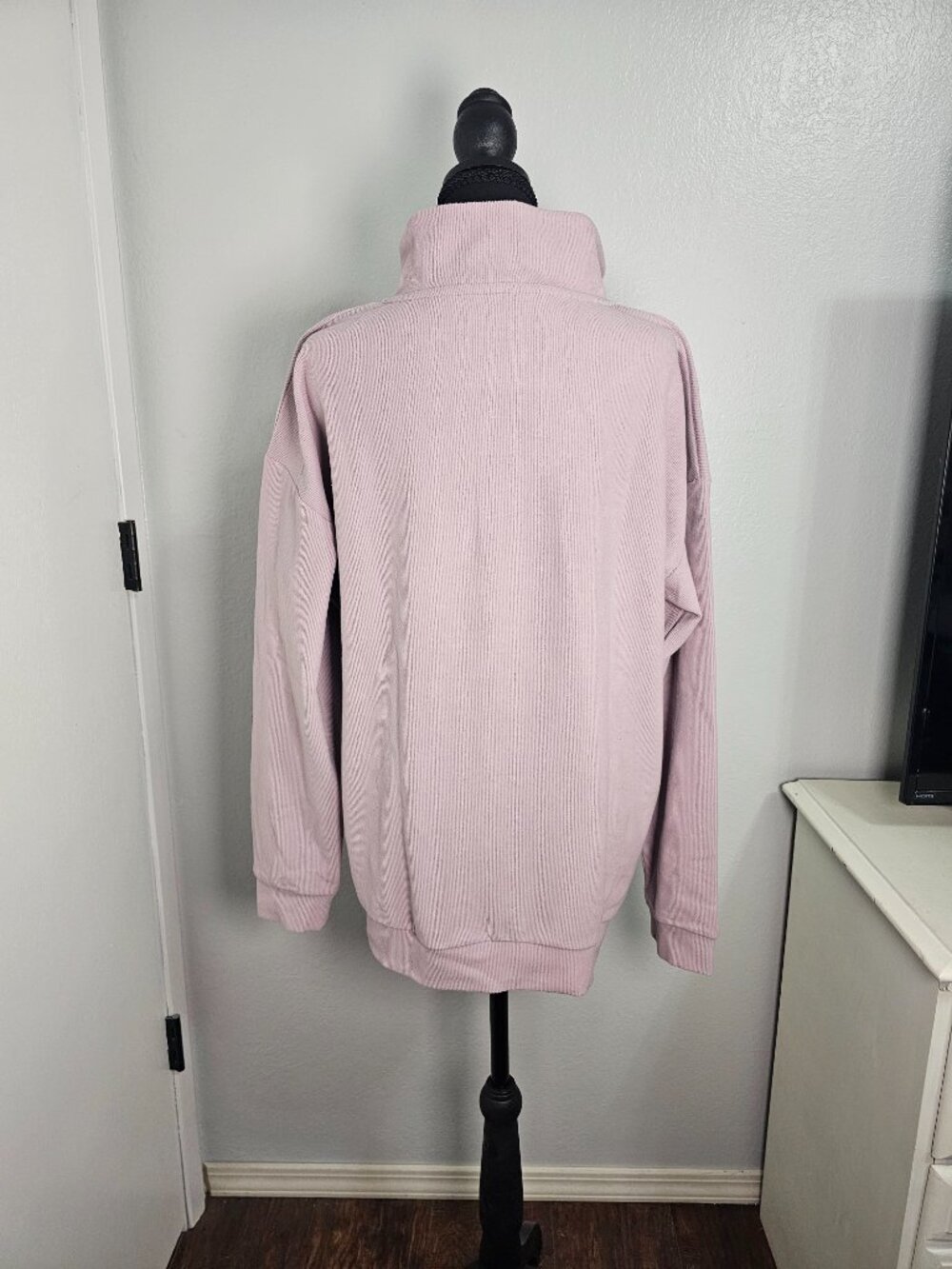 NWT Marc New York Women’s Ribbed 1/4-Zip Pullover Sweatshirt Lavander Size L - Picture 3 of 6